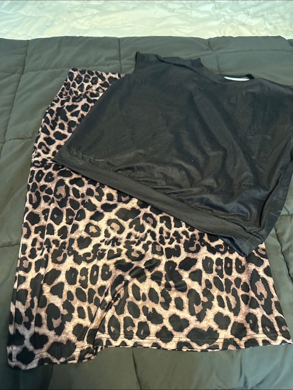 Leopard Print Midi Skirt in Taupe and Black